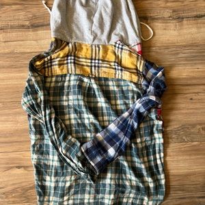 American eagle patchwork flannel top